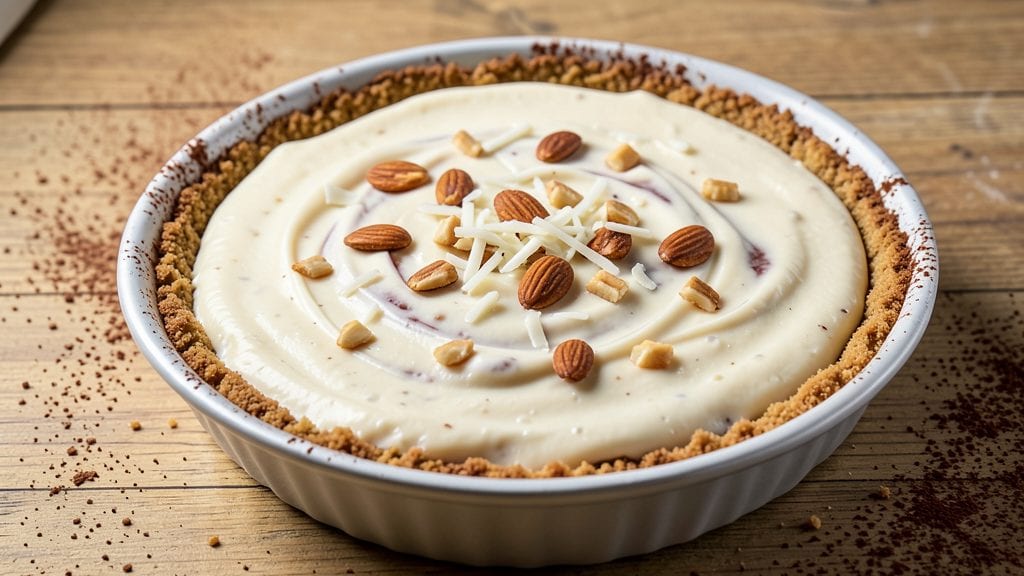 Baker's White Chocolate Cheesecake Recipe: Velvety Swirls With Toasted Almond Crunch