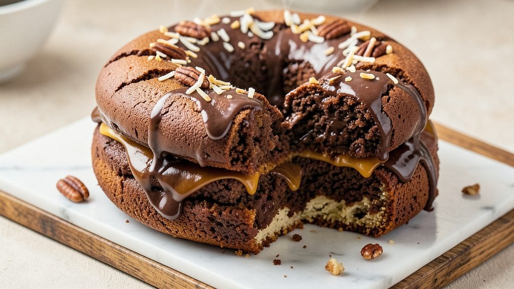 Old Fashioned Baker's German Chocolate Cake Recipe: Toasted Pecan-Cocoa Crunch With Fudgy Layers